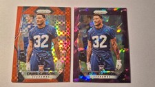 2017 CHRIS CARSON Prizm Purple Cracked-Ice /75 & red checkered /49 #212 LOT