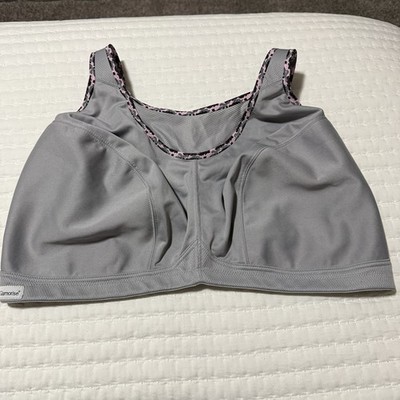 Glamorise 50F Sports Bra Gray Full Figure No Bounce Camisole Wireless 1066