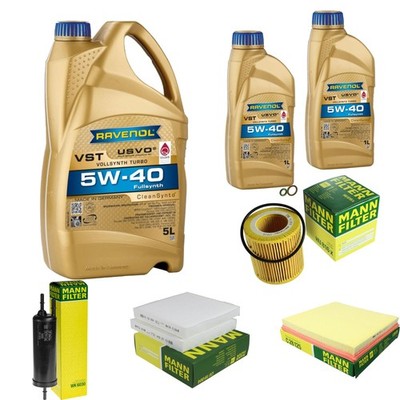 MANN Inspektionspaket 7L RAVENOL Turbo VST 5W-40 für BMW X3 F25 xDrive35i