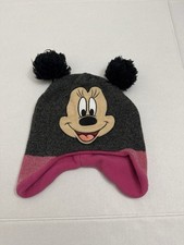 Girls Disney Minnie Mouse Double Pom Beanie Hat Ears  Warm.    C12