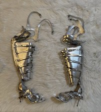 Tom Ford Gladiator High Heels Shoes Knee Length 2013 Metallic Silver