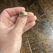 Titanium 18k Yellow Gold Two-Tone Men's Band Ring sz9.5 