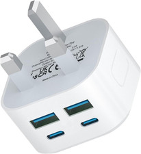 USB C Plug Fast Charger, I Phone Plug Dual Micro USB Ports and 2 USBC Ports 3 PI