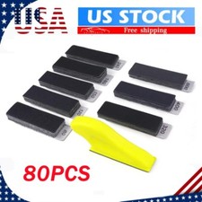 80PCS Micro Detail Sander Paper, Mini Hand Sanding Block 3.5”x 1”, 80-600 Grit 0.17 per gallon