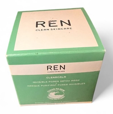 REN Clean Skincare ClearCalm Invisible Pores Detox Clay Mask 50ml Full Size NIB