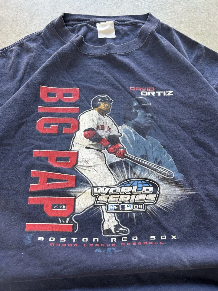 Camiseta De Colección 2004 Boston Red Sox Talla 2XL Serie Mundial Gráfico Big Papi Foto 2 de 4