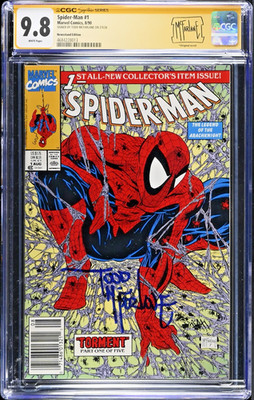 Spider-Man #1 1990 CGC SS 9.8 Poly-Bag NEWSSTAND Signature Signed Todd McFarlane