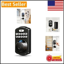 KS02A Elite Fingerprint Keyless Entry Lock - Secure  Auto-Locking, Matte Black