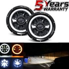 For Chevrolet C10 Pickup 1961-1974 Front 7" Round LED Headlight w/turn Signal