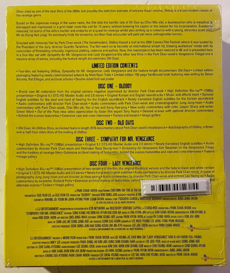 BRAND NEW SEALED Oldboy Vengeance Trilogy REGION B Blu Ray Box Set Arrow Video - Image 2 of 3