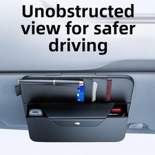 Car Sun Visor Organizer Holder with Elastic Bands for Glasses and Kart