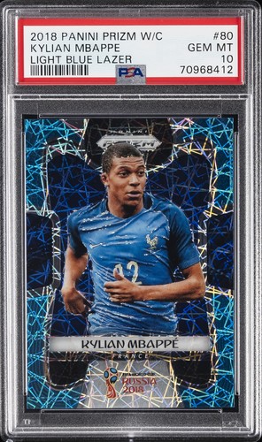Kylian Mbappe [Light Blue Lazer] #80 Soccer Cards 2018 Panini Prizm World Cup card price