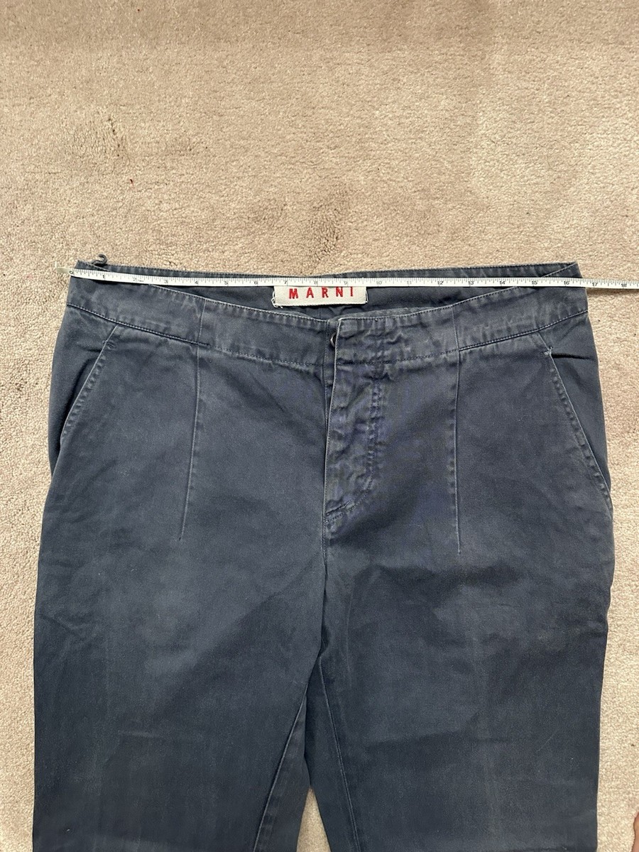 Marni Italian Runway Style Mens Trousers Dress Casual Chinos Pants Navy Blue S48 View 5