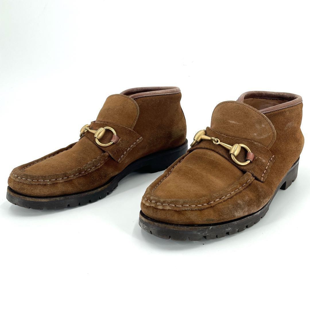 GUCCI Boots Heel Horsebit Suede Brown EU36/US6 113183c thumbnail 14