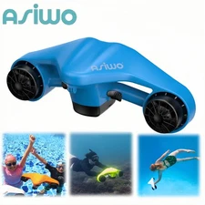 Asiwo Underwater Thruster Dual Motor Power Indicator W/Action Camera Mount Blue