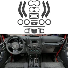 18PCS Full Set Interior Decoration Trim Cover Kit for Jeep Wrangler JK JKU 11-17