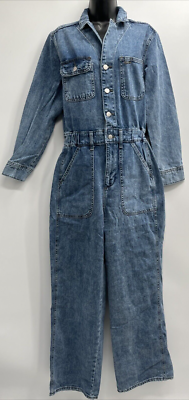 Universal Thread Women Long Sleeve Utility Baggy Medium Blue Denim