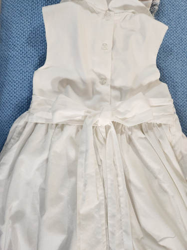 Strasburg Dress White Smocked Embroidered Special Occasion Size 8 Growth Strips - Picture 12 of 19