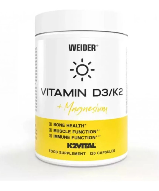 Weider Vitamin D3/K2 + Magnesium 120 Capsule