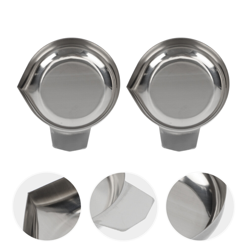 2 Pcs Weighing Boat Metal Scale Tray for Powder Portable Stainless Steel Pan
