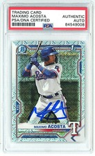 2021 MAXIMO ACOSTA BOWMAN CHROME MOJO AUTO AUTOGRAPHED 1ST PSA DNA SLABBED QTY