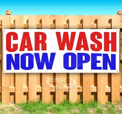 #ad CAR WASH NOW OPEN Advertising Vinyl Banner Flag Sign Many Sizes $99.19