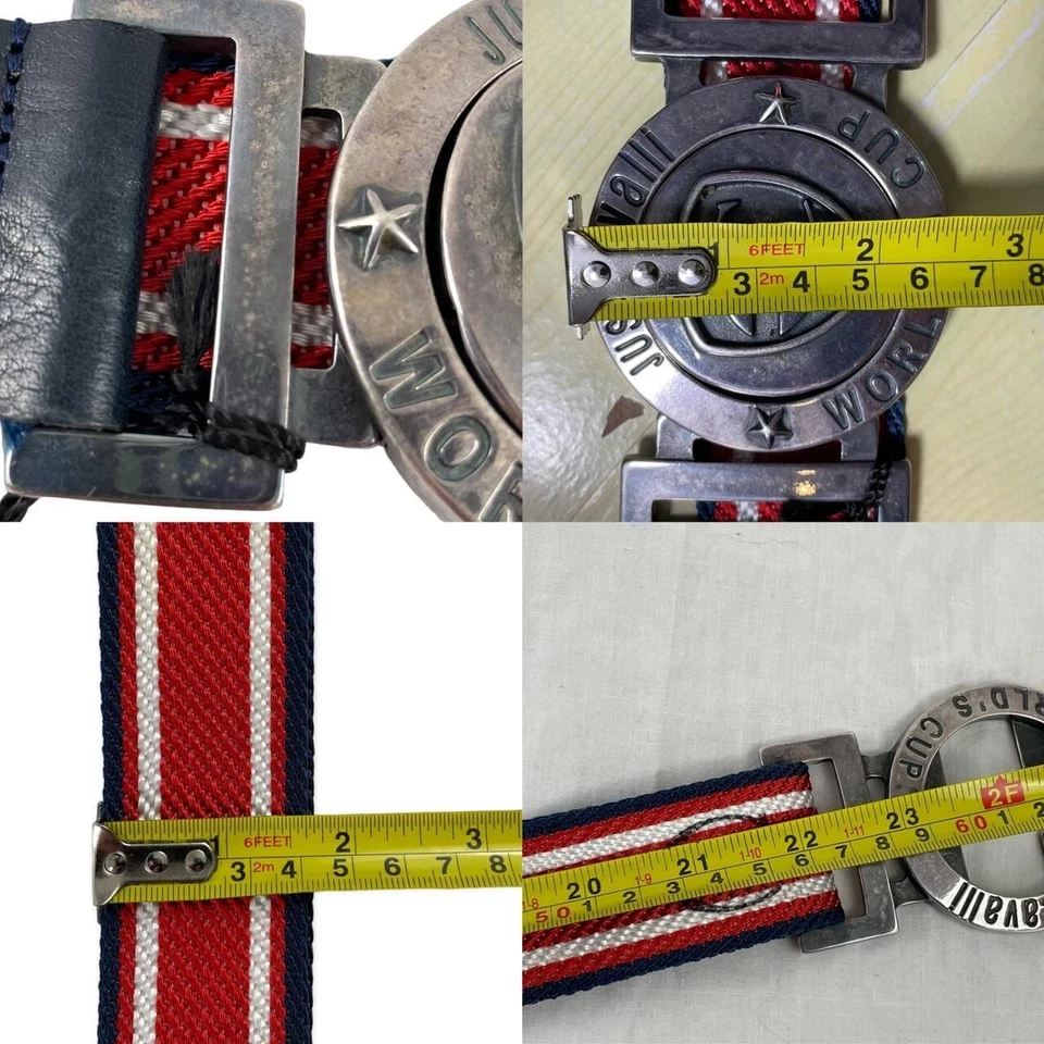 Cinturón Just Cavalli en rojo blanco y azul a rayas material lona nuevas etiquetas Foto 4 de 4