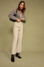 Rouje Paris Jeje Wool Blend Trouser Dress Pants Oatmeal Off White Size 42 US 10