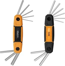 Mulwark 17Pcs Folding Allen Wrench Set | Metric  Standard Sae - Hex Key Driver 