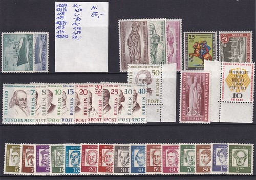 Berlin, Konvolut postfrische Marken aus den Jahren 1955-61, Michel 56,--