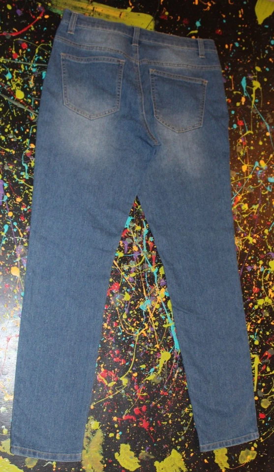 Venus брюки вышитый кристалл блестки искусственного жемчуга размер 4 женщин синие джинсы - Изображение 2 из 4