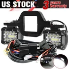 Tow Hitch Mounting Bracket +Tri-row LED Work Light Pods Backup Reverse For Truck