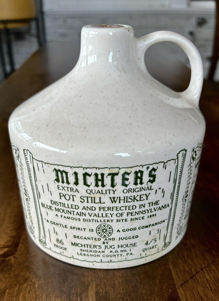 Vintage 1960's Michter's Whiskey Jug Bottle 4/5 Quart Crock Pot