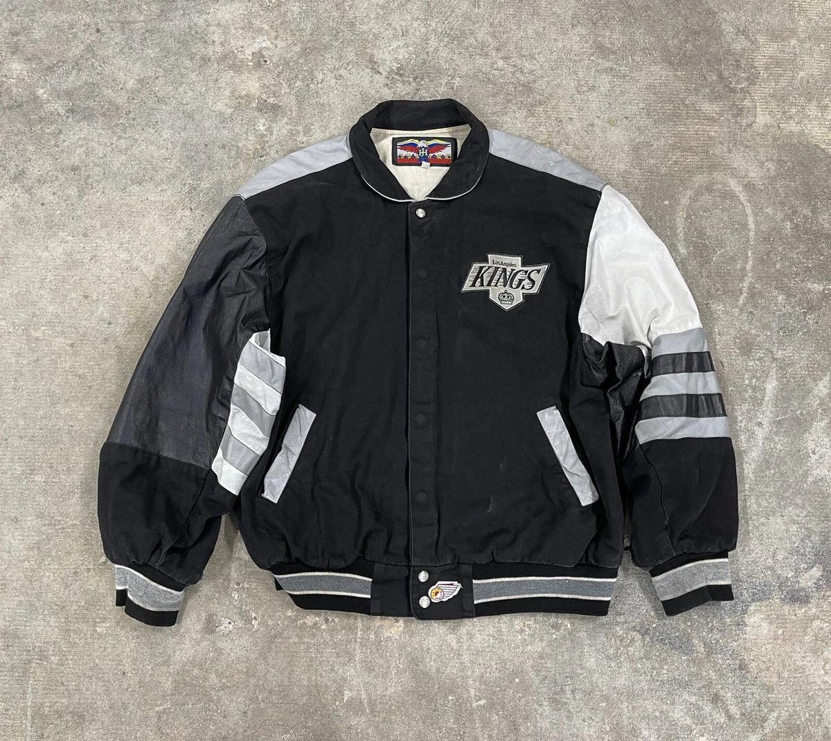 Jeff Hamilton Rare Vintage Los Angeles kings Leather Varsity Jacket Men’s XL