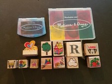  SET OF 12 Miscellaneous Ink Stamps WIth Multicolor Ink Set