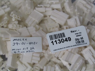 Qty 95 Molex 39-01-4031 Mini-Fit Jr Receptacle Housing 4.2mm 3 pin male