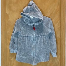 Burts Bees Grey Organic Velour Hoodie Size 2t
