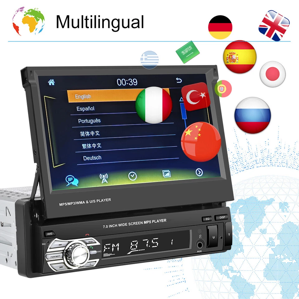 Single 1Din 7 Zoll Autoradio Apple CarPlay & Android Auto Touchscreen Bluetooth - Bild 4 von 4