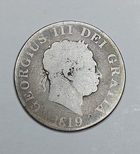 1819 Great Britain, Silver Half Crown Coin,  KGIII King George III Silver Coin