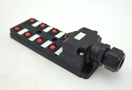 Omron STI CONNB-8 82992 D40R Connector Block, 8x 8-Pin M12 Used