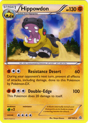 Pokemon - Hippowdon - 88/160 - Holo Rare - XY - Primal Clash - NM