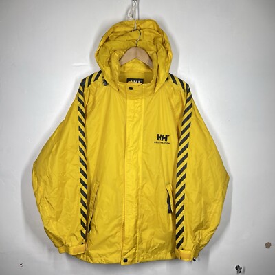Vintage Helly Hansen Jacke Herren M Gelb Oversized Segeln Windbreaker Regenmantel