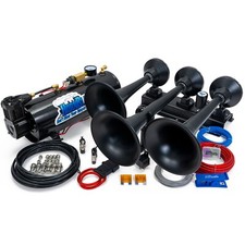 Hornblasters Flatlaw 3-liter Train Horn Set For Semi Or Large Truck - Black