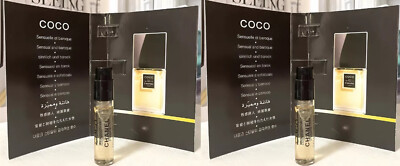 2x Coco Eau de Toilette Chanel Women Perfume SAMPLE 1.5ml Travel Stocking Stuffe