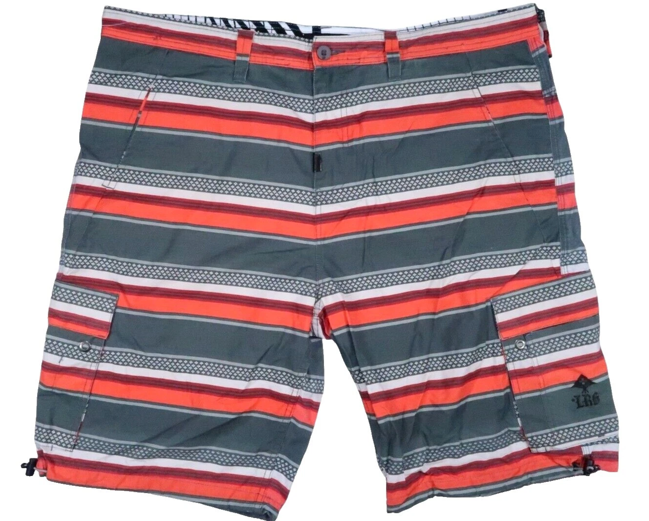 Shorts listrados masculinos de algodão LRG