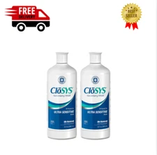 2pack CloSYS Ultra Sensitive Mouthwash, Unflavored, Alcohol Free, Dye Free, 32oz