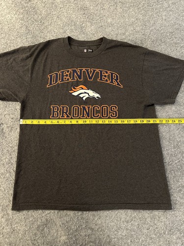 Mens Denver Broncos T Shirt Large Gray Short Sleeve Crew Neck - Picture 6 of 9
