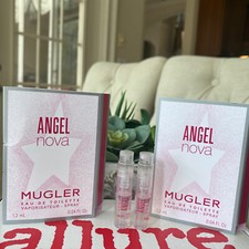 2 Mugler Angel Nova Eau de TOILETTE EDT Sample Spray .04oz, 1.2 ml New in Card