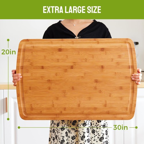 30 x 20 Inch Extra Large Bamboo Cutting Boards -3XL Stove Top - Picture 2 of 8