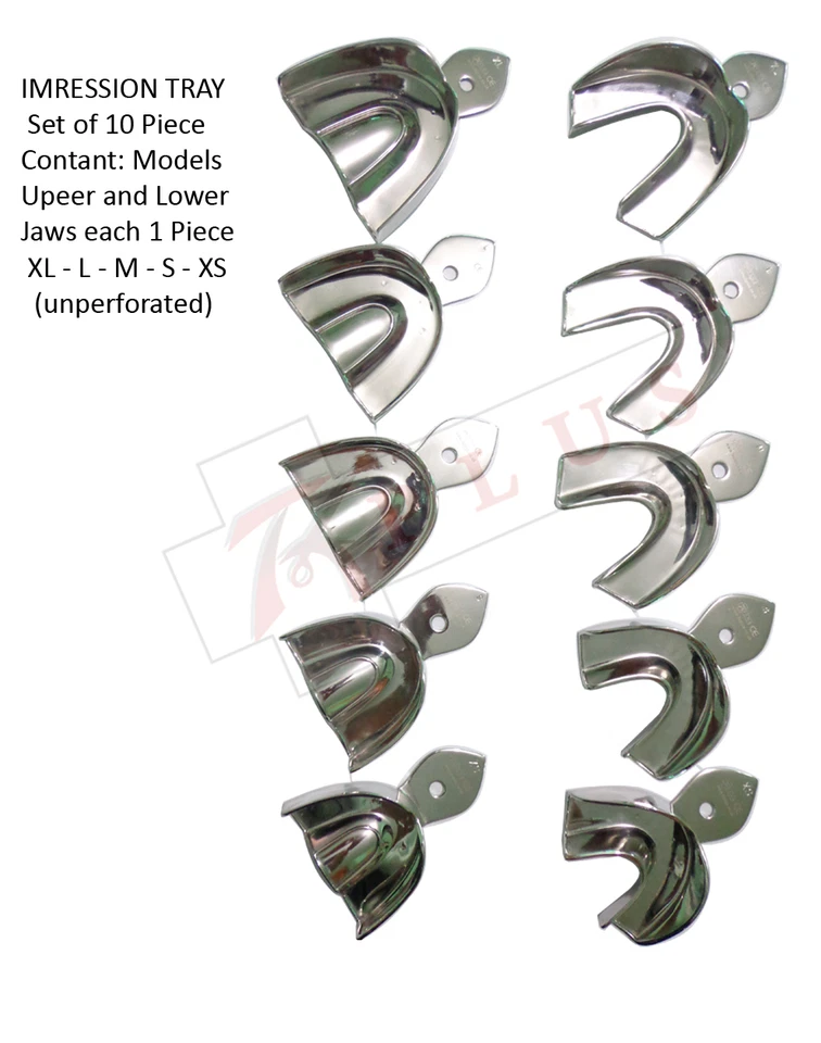 TK PLUS DENTAL 10 Zahnarzt Abdrucklöffel Retentionsrand Abformlöffel dental Impression Trays CE